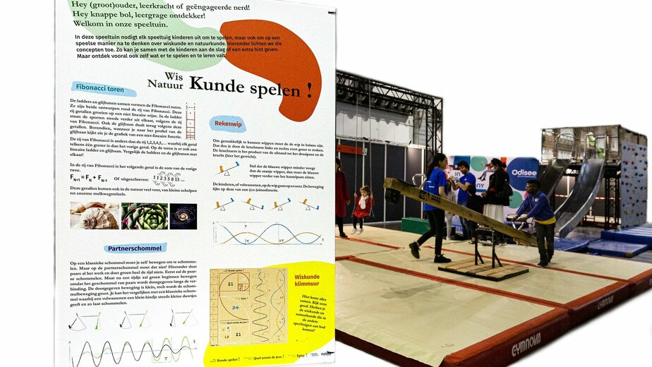STEM speeltuin infopaneel en speeltuin op achtergrond